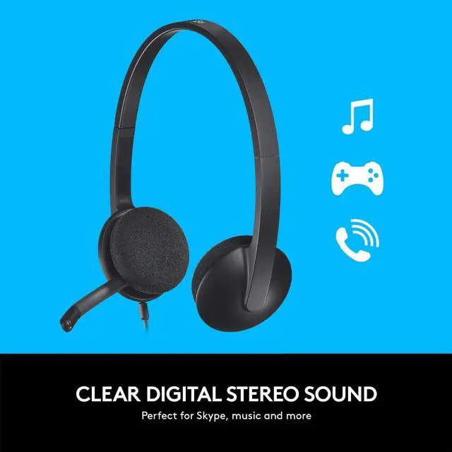 Alt view image 2 of 7 - USB Headset H340, Stereo, USB Headset for Windows and Mac - Black