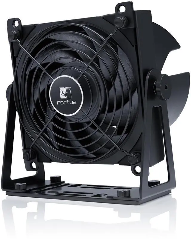 Alt view image 2 of 7 - Noctua NV-FS1, Desk, Room and Multi-Purpose Fan Set with Award-Winning NF-A12x25 120mm Fan, Airflow Amplifier and Pivoting Steel Mount (Black)