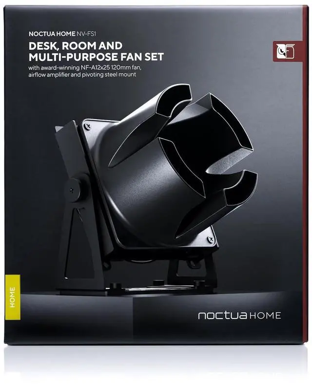 Alt view image 6 of 7 - Noctua NV-FS1, Desk, Room and Multi-Purpose Fan Set with Award-Winning NF-A12x25 120mm Fan, Airflow Amplifier and Pivoting Steel Mount (Black)