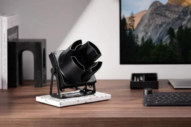 Alt view image 5 of 7 - Noctua NV-FS1, Desk, Room and Multi-Purpose Fan Set with Award-Winning NF-A12x25 120mm Fan, Airflow Amplifier and Pivoting Steel Mount (Black)