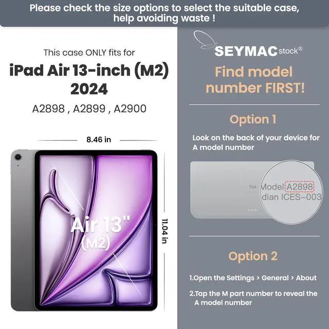 Alt view image 6 of 7 - Case for iPad Air 13 inch (M2) 2024/ Air 6th Generation, Auto Sleep/Wake Case with Magnetic Multi-Angles Stand, Card Slot, Black
