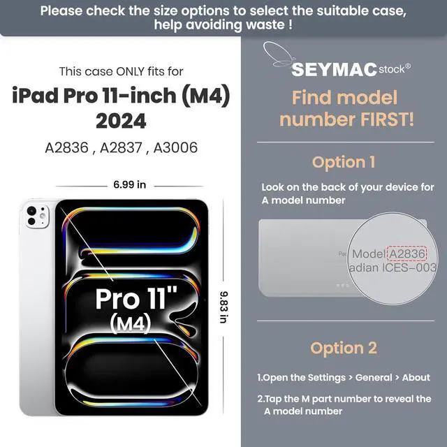 Alt view image 4 of 7 - Case for iPad Pro 11 inch (M4) 2024, Auto Sleep/Wake Case with Magnetic Multi-Angles Stand, Card Slot, Black