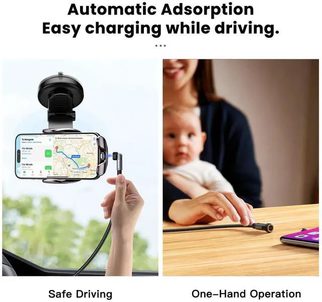 Alt view image 4 of 7 - Magnetic Charging Cable 4 Pack(3.3/3.3/6.6/6.6ft), Fast Charging & 480Mbps Data Transfer, CarPlay, 540°Rotation, Universal Compatibility, USB C Type-C Micro