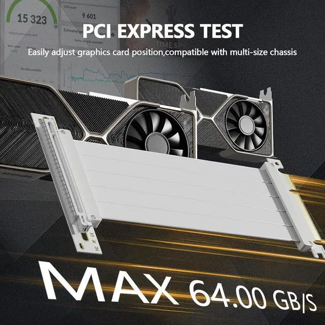 Alt view image 3 of 7 - PCI-E 4.0 Riser Cable, PCIe 4.0 x16 200mm High Speed Flexible Extender Card Extension Port 90 Degree Adapter, PCIe 4.0 | Older Compatible, EMI Shielded 30 AWG, TPE Cable Sleeves