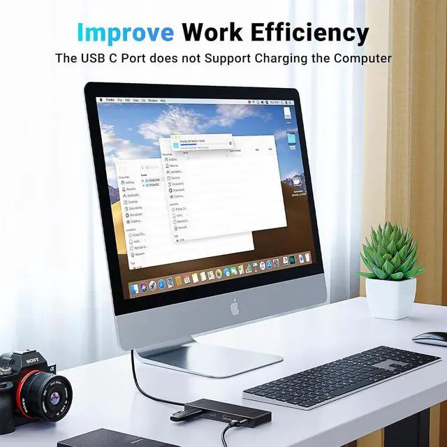 Alt view image 5 of 7 - USB C Hub, 10Gbps 4 in 1 USB 3.2 Adapter with 2 USB-C 3.2 and 2 USB-A 3.2, 4 Ports USB C Splitter Extender for MacBook Pro/Air, iPad Pro, iPhone 15/15 Pro Max, Surface, PC, Laptops and More