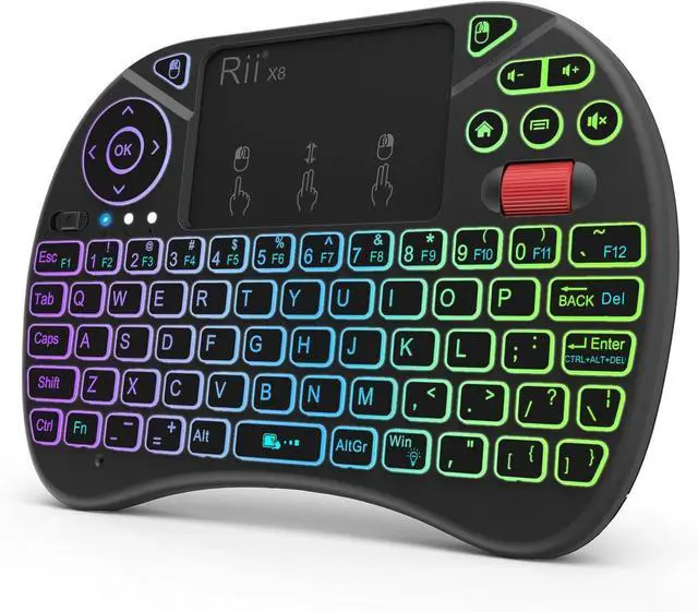 Main image of Rii X8 Mini Keyboard,2.4GHz Portable Wireless Keyboard with Touchpad Mouse,RGB Backlit,Rechargeable Battery for Android TV Box/Mac/PC/Nvid Shield