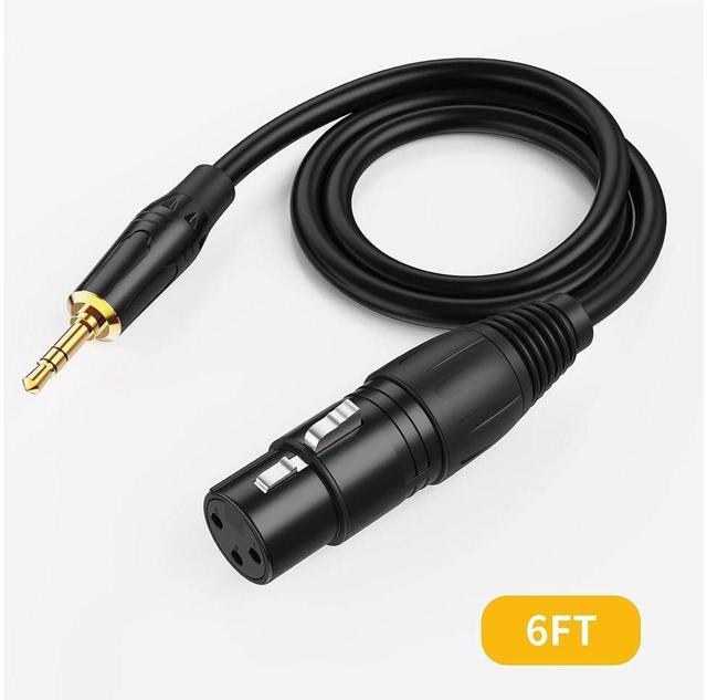 Alt view image 6 of 7 - 3.5mm (1/8 Inch) Stereo Male to XLR Female Cable, 6 Feet/Black