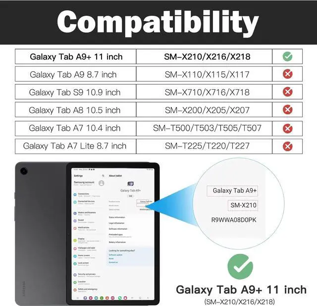 Alt view image 2 of 7 - Case for Galaxy Tab A9 Plus Case 11 Inch 2023, Shockproof Hard Duty Case with Screen Protector &360 Rotating Stand&Hand Strap/Shoulder Strap for Galaxy A9 Plus Tablet-Black