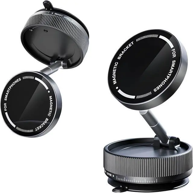 Main image of Vacuum Magnetic Phone Holder - Upgraded 360° Rotatable Suction Cup Phone Mount,Foldable Portable Vacuum Strong Magnet Cell Phone Stand for Car Windshield Smooth Surface,Compatible with Magsafe iPhone