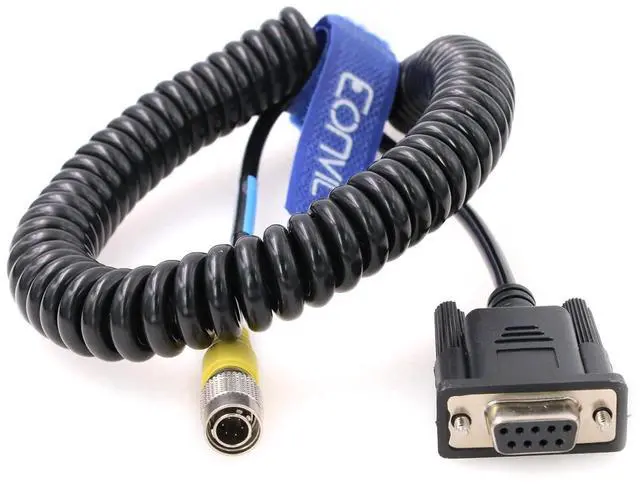 Alt view image 3 of 4 - D9 6-pin Male RS232 Interface COM Download Data Coiled Cable for Top-con/Sokkia/Trimble
