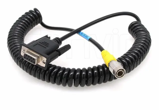Main image of D9 6-pin Male RS232 Interface COM Download Data Coiled Cable for Top-con/Sokkia/Trimble