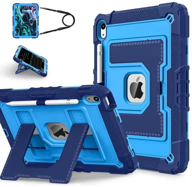 Main image of Case for iPad (A16) 11th Generation 11 Inch 2025 / iPad 10th Generation 10.9 Inch 2022, [Built-in Pencil Holder] Heavy Duty Shockproof Rugged Protective Case, Blue