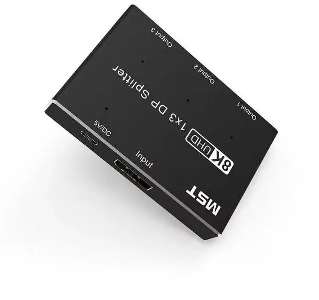 Alt view image 2 of 7 - MST hub 8k DisplayPort Splitter 1 in 3 Out 8K@30Hz 4K@120Hz DP 1.4 Splitter Triple MST SST Hub Adapter 1x3 Port for 1 DisplayPort Ultra HD Source to 3 HD Display Port (DP to 3DP)
