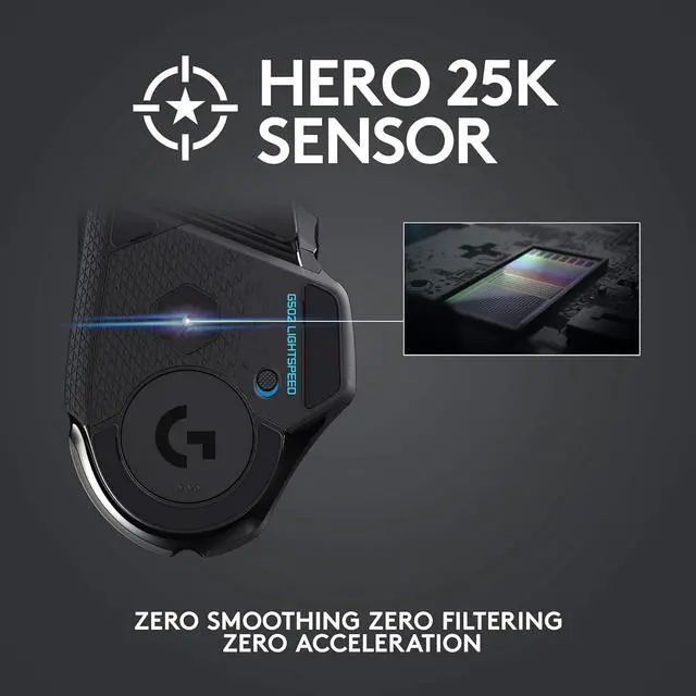 Alt view image 4 of 7 - G502 Lightspeed Wireless Gaming Mouse with Hero 25K Sensor, PowerPlay Compatible, Tunable Weights and Lightsync RGB - Black