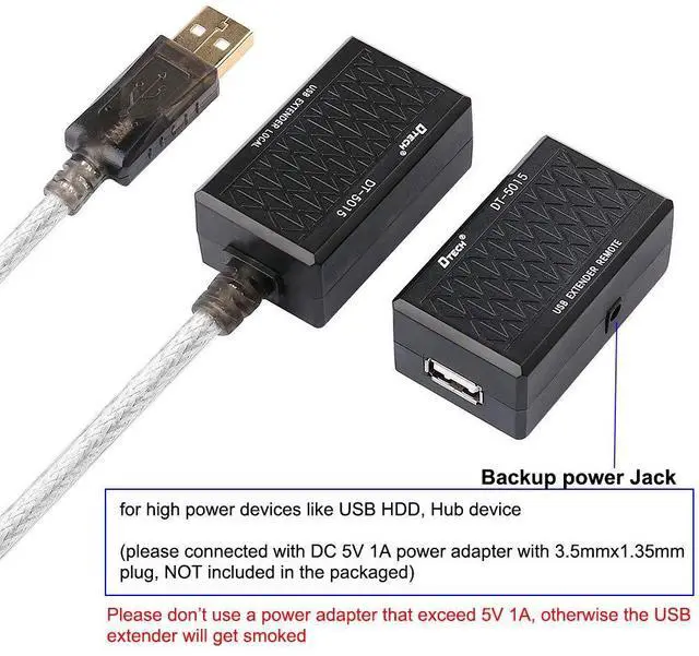 Alt view image 4 of 7 - USB Extension Adapter USB to RJ45 Extender Over Cat5 Cat5e Ethernet Cable Set Connection up to 200ft