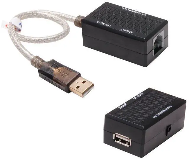 Alt view image 2 of 7 - USB Extension Adapter USB to RJ45 Extender Over Cat5 Cat5e Ethernet Cable Set Connection up to 200ft