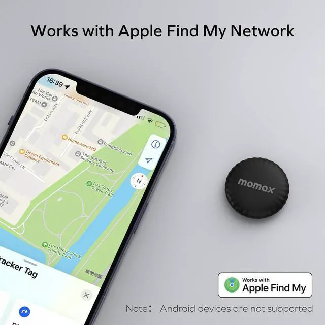 Alt view image 3 of 7 - MOMAX Key Finder, Tracker Tag, Works with Apple Find My (iOS Only), Key Tracker with APP,Sound Location, Key Locator Tracker for Luggage, Suitcase, Wallet, Pet, Kid