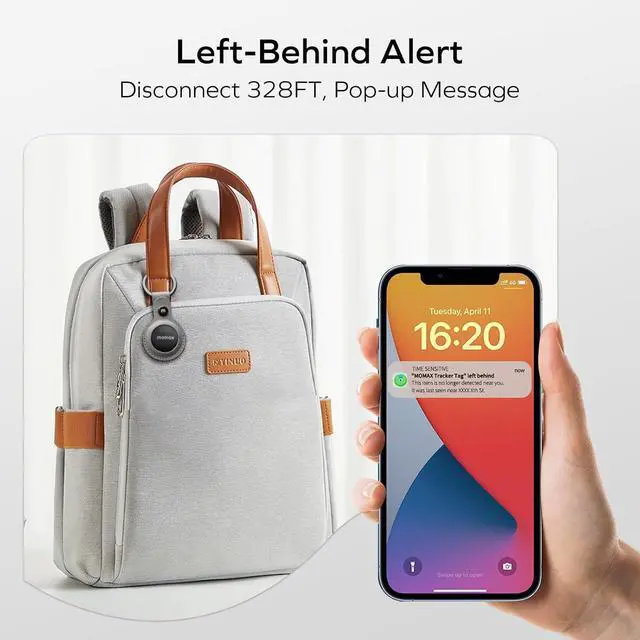 Alt view image 6 of 7 - MOMAX Key Finder, Tracker Tag, Works with Apple Find My (iOS Only), Key Tracker with APP,Sound Location, Key Locator Tracker for Luggage, Suitcase, Wallet, Pet, Kid
