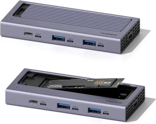Main image of Hagibis USB C Hub with M.2 SSD Enclosure, Magnetic Cover Easy Disassemble External Hard Drive Enclosure with 10Gbps USB 3.1, USB C for MacBook Pro, iPhone15 Pro Max, Mac Mini, Laptop, PC (HB777)