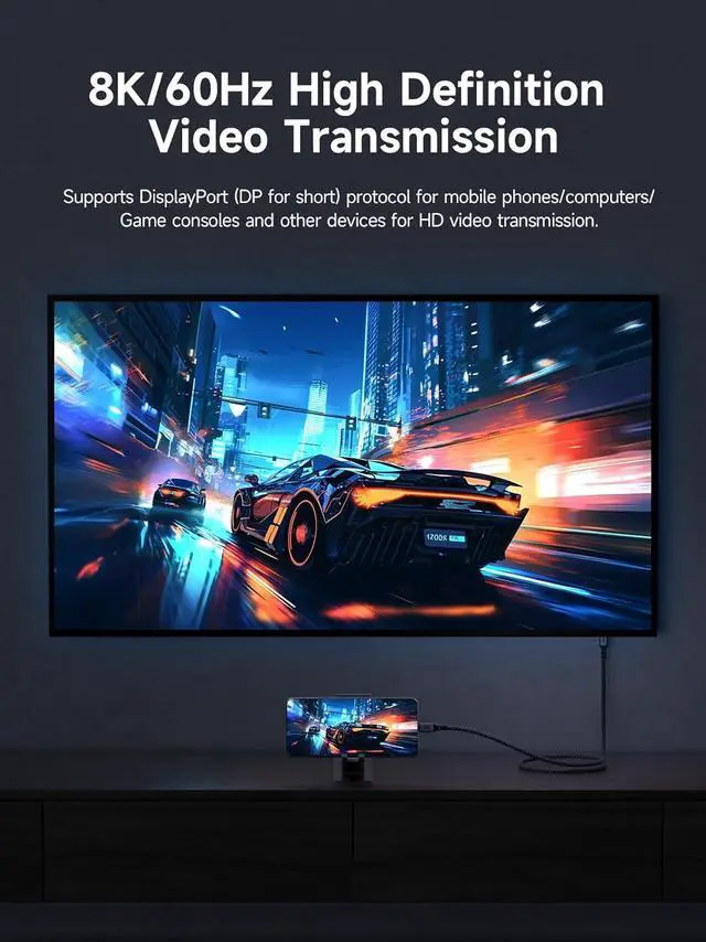 Alt view image 4 of 5 - USB 4 Cable, Graphene Braided USB C to USB C 240W Fast Charging Cable with 8K@60Hz 40Gbps Data Transfer Thunderbolt 4/3 Video Cord for iPhone 16 15 Pro Max, iPad, MacBook Pro Air (6.6FT)
