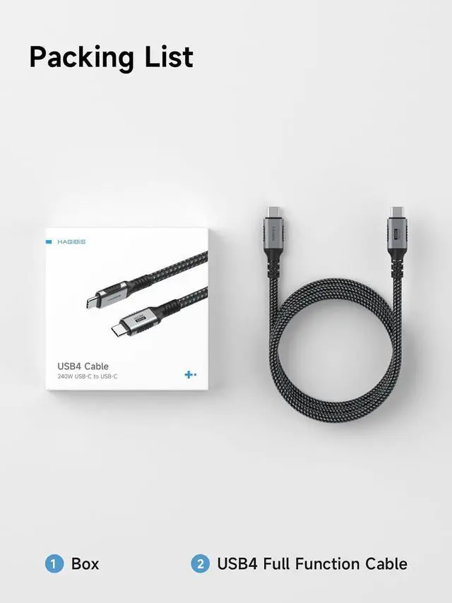 Alt view image 5 of 5 - USB 4 Cable, Graphene Braided USB C to USB C 240W Fast Charging Cable with 8K@60Hz 40Gbps Data Transfer Thunderbolt 4/3 Video Cord for iPhone 16 15 Pro Max, iPad, MacBook Pro Air (6.6FT)