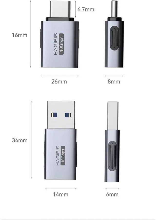 Alt view image 7 of 7 - USB C to USB Adapter, 10Gbps USB C Male to USB A 3.2 Gen2 Female High-Speed Data Transfer for iPhone 16 15 MacBook Pro Air, Other Type C or Thunderbolt Devices (TUA02)