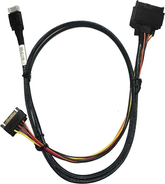Main image of OCuLink 4X to NVMe U.2 SSD,SFF-8611 to SFF-8639 Cable with Power 100cm