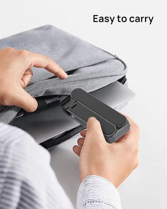 Alt view image 7 of 7 - Ultra Compact, Foldable & Portable Laptop Stand for Desk, Lightweight Tablet Stand for Business Travel, Library, Cafe, 6 Level Height Ergonomic Aluminum Computer Holder for 10-16" Laptops