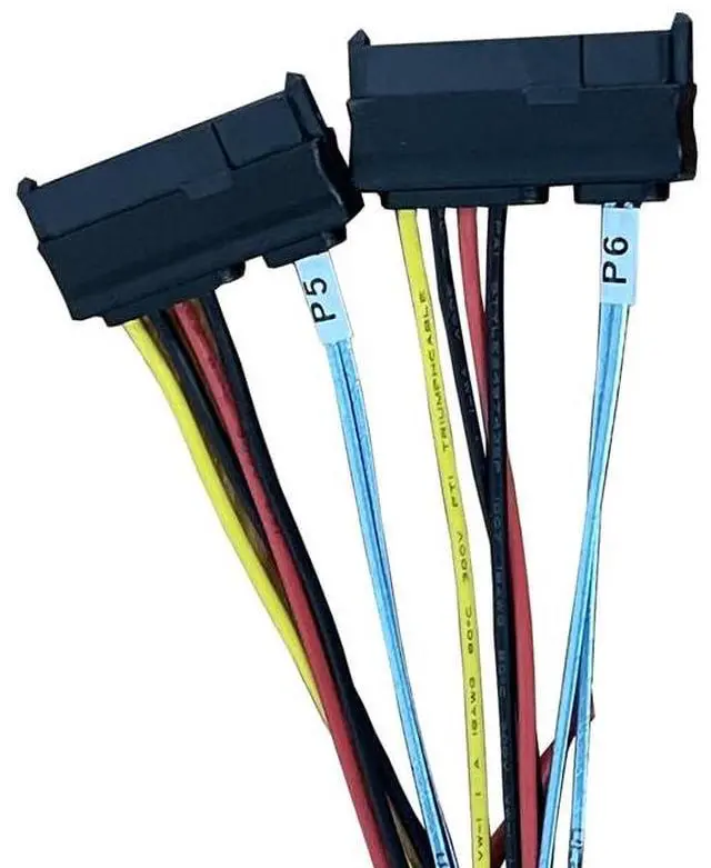 Alt view image 3 of 3 - SlimSAS 8X to 8*SAS, SFF-8654 74pin to 8*SFF-8482 29pin with 4*Big4pin Power Cable(100CM)