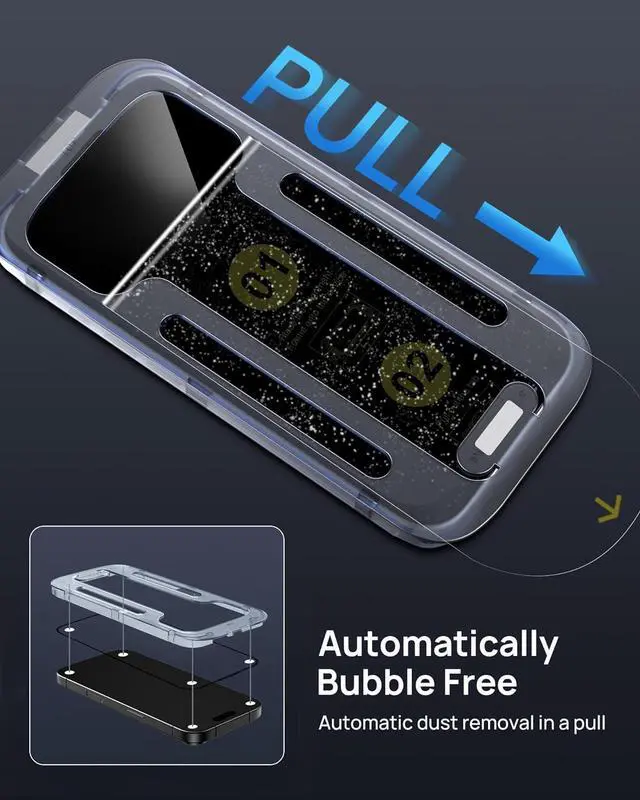 Alt view image 3 of 7 - 3-in-1 for iPhone 16 Pro Max Case,[1X Screen Protector + 1X Camera Lens Protector][Military-Grade Protection][Not-Yellowing] Shockproof Magnetic Case for iPhone 16 Pro Max 6.9 Inch, Clear