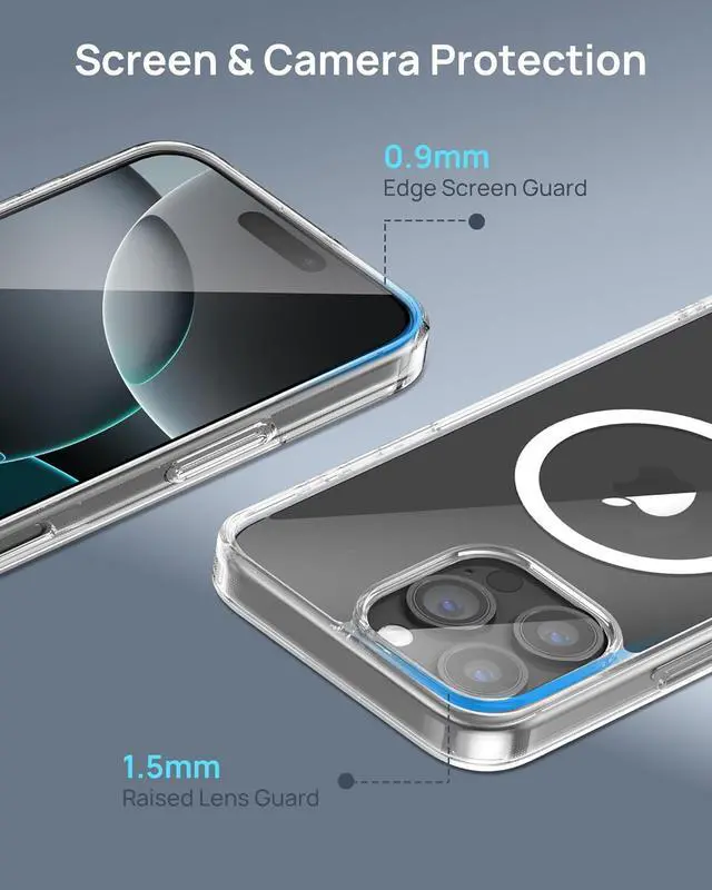 Alt view image 5 of 7 - 3-in-1 for iPhone 16 Pro Max Case,[1X Screen Protector + 1X Camera Lens Protector][Military-Grade Protection][Not-Yellowing] Shockproof Magnetic Case for iPhone 16 Pro Max 6.9 Inch, Clear