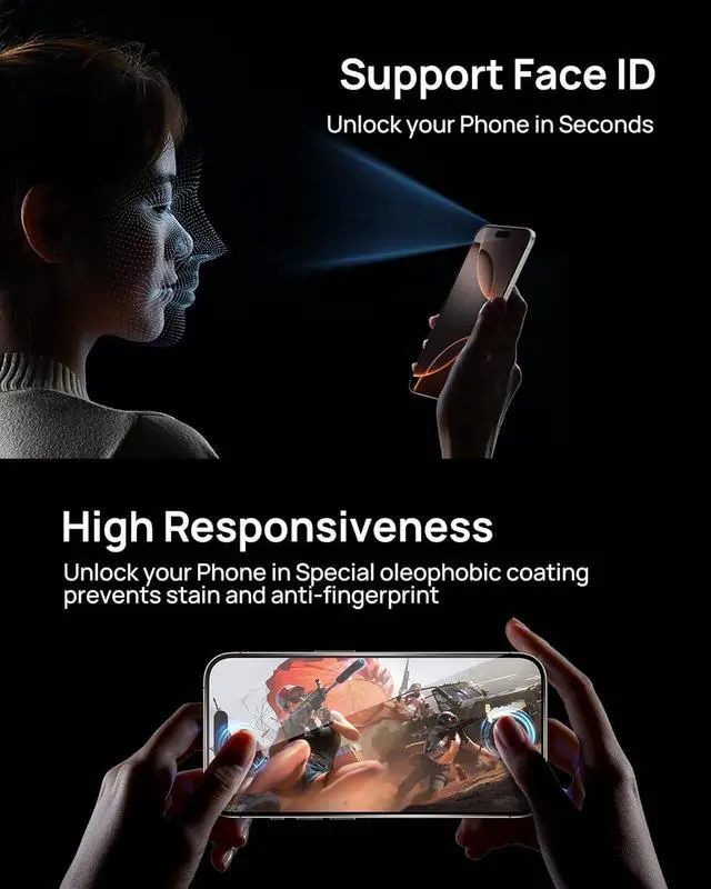 Alt view image 3 of 7 - Screen Protector for iPhone 16 Pro Max 6.9" with Camera Lens Protector[High Transparency][9H Tempered Glass][No Bubble][Auto-Alignment][Anti-scatch][Case Friendly][Full Coverage], 2+2 pack