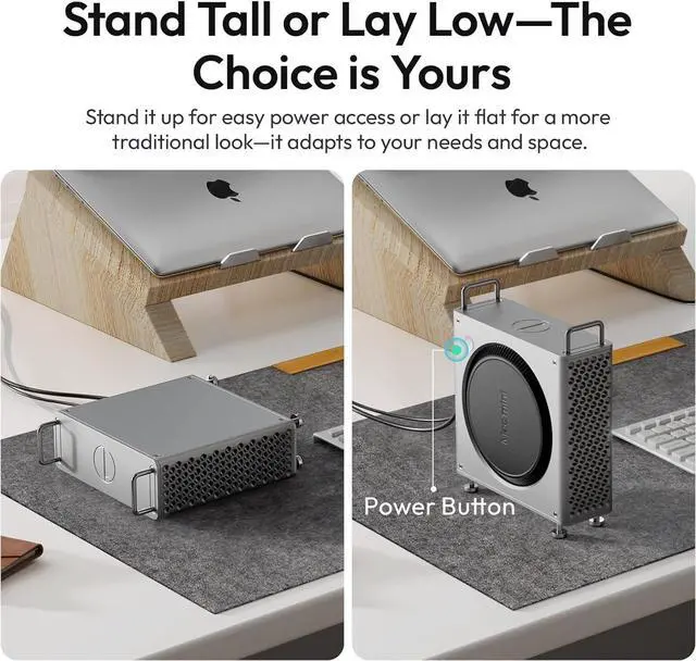 Alt view image 7 of 7 - Mac mini Case, Aluminum Case Compatible with 2024 Mac mini M4/M4 Pro, Heat Dissipation Aluminum Mac mini M4 Mount Rack, Mac mini M4 Holder Anti-Scratch Shockproof Portable Small Stand