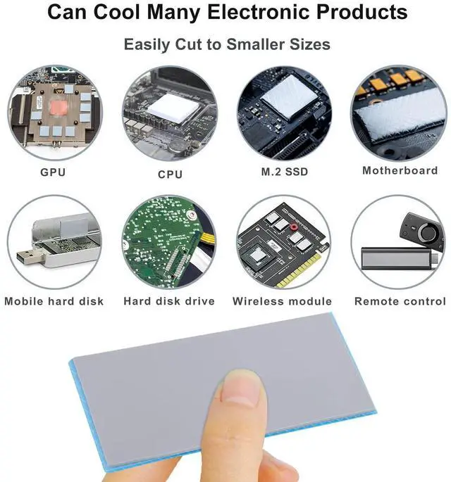Alt view image 5 of 7 - Thermalright Thermal Pad 3mm 12.8 W/mK, 85x45x3.0mm, Non Conductive Heat Resistance, Odyssey Silicone Thermal Pads for PC PS5 PS4 Laptop Heatsink GPU/CPU/SSD/VRAM/LED Cooler