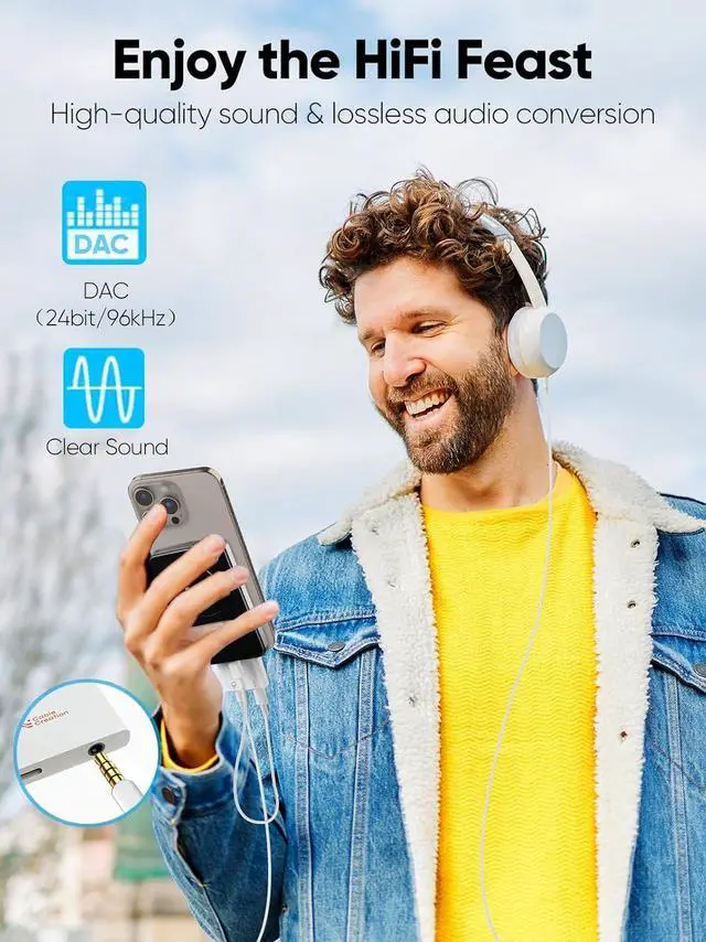 Alt view image 6 of 7 - CableCreation USB C to Audio and Charger Adapter PD 100W, USB-C Headphone with Aux Jack, Type C 3.5mm Audio Jack Charging Adapter for iPhone 16 15 Pro Max Plus, Galaxy, iPad and More