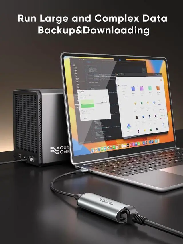 Alt view image 6 of 7 - CableCreation 5Gbps USB C to Ethernet Adapter, 5Gbps Type C to RJ45 Network LAN Internet Adapter Compatible with MacBook, XPS, Thunderbolt 5/4/3, Other USB-C Devices