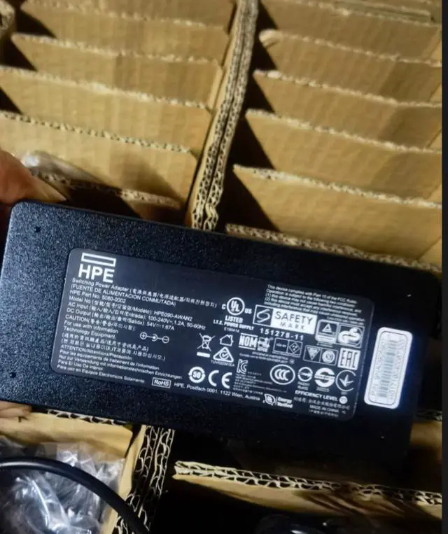 Alt view image 6 of 6 - New Global AC/DC Adapter Compatible with H-P-E Model HPE090-AWAN2 H-P-E090AWAN2 Part No. 5080-0002 9NA0905907 54V 1.67A 54VDC Switching Power Supply Cord Cable Battery Charger Mains PSU