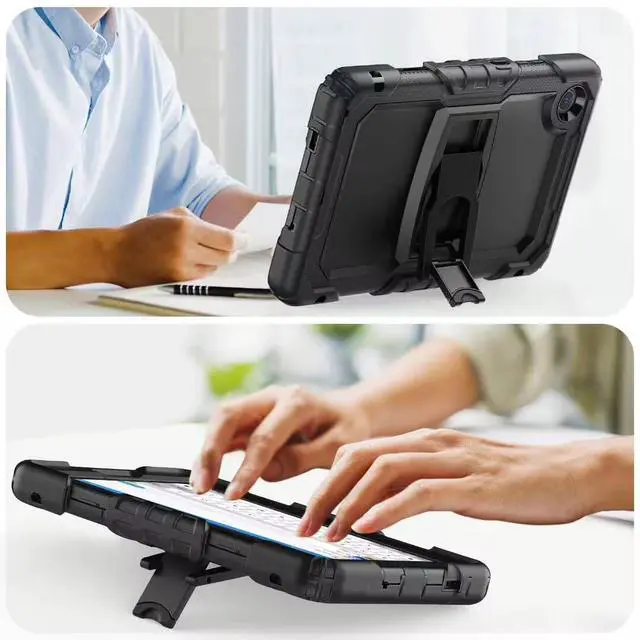 Alt view image 6 of 7 - Case for Len-ovo Tab One 8.7 inch 2025, for Len-ovo Tab K9 (TB305FU), Full-Body Drop Protection Case with 360° Rotate Stand & Hand Strap [Pen Holder] & Screen Protector, Black