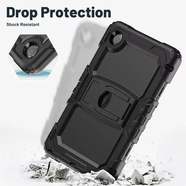 Alt view image 7 of 7 - Case for Len-ovo Tab One 8.7 inch 2025, for Len-ovo Tab K9 (TB305FU), Full-Body Drop Protection Case with 360° Rotate Stand & Hand Strap [Pen Holder] & Screen Protector, Black