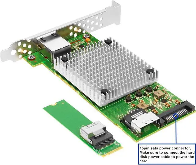 Alt view image 5 of 6 - M.2 to 10GbE RJ45 NIC, Single RJ45 Port with In-tel 82599 chip, M.2 + M Key + SFF-8087 with 35cm(13.7in) Cable, 10 Gigabit Network Card for Windows, Linux, UEFI
