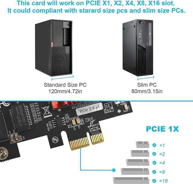 Alt view image 4 of 7 - Dual-Port PCIe Gigabit Network Card 1000M PCI Express Ethernet Adapter with In-tel 82575/82576 Two Ports LAN NIC Card for Support PXE for Windows/Windows Server/Linux/Freebsd/DOS with Low Profile