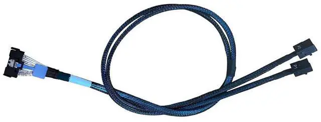 Main image of MCIO x8 to 2*MiniSAS-HD X4, SFF-TA-1016 74 Pin to 2*SFF-8643 36Pin,PCIe Gen4 Mini Cooledge IO Cable,80CM