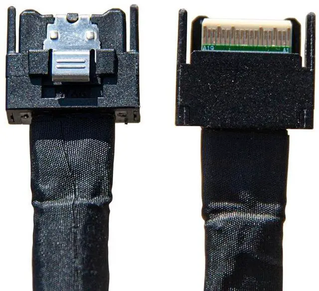 Alt view image 3 of 4 - PCIe 5.0 MCIO X4 to U.2 NVME Adapter, SFF-TA-1016 to SFF-8639 Cable with Power, Cable 70CM