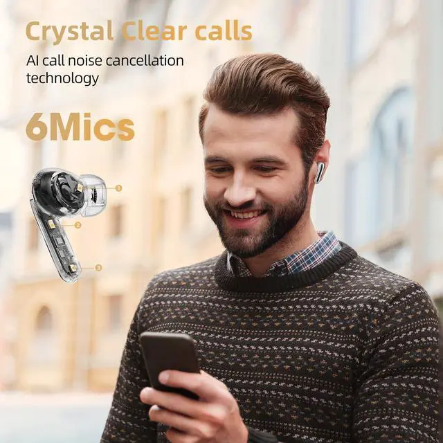 Alt view image 6 of 7 - QCY MeloBuds Pro Aadptive Hybrid Active Noise Cancelling Wireless Earbuds, Reduce Noise by Up to 99%, Bluetooth 5.3 Wireless LDAC Hi-Res Audio, 34H Playtime, Comfortable Fit, Custom EQ via App