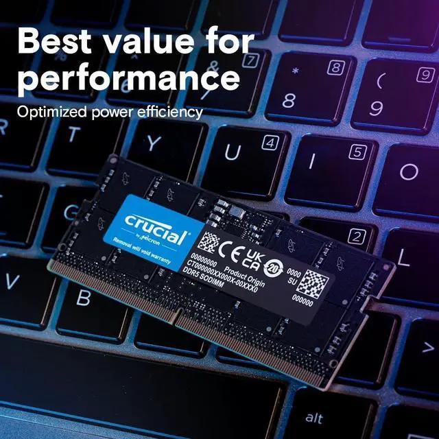 Alt view image 5 of 6 - 24GB DDR5 RAM, 5600MHz (or 5200MHz or 4800MHz) Laptop Memory, SODIMM 262-Pin, Compatible with 13th Gen In-tel Core and  Ryzen 6000 - CT24G56C46S5