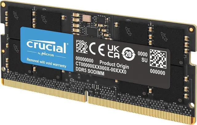 Main image of 24GB DDR5 RAM, 5600MHz (or 5200MHz or 4800MHz) Laptop Memory, SODIMM 262-Pin, Compatible with 13th Gen In-tel Core and  Ryzen 6000 - CT24G56C46S5
