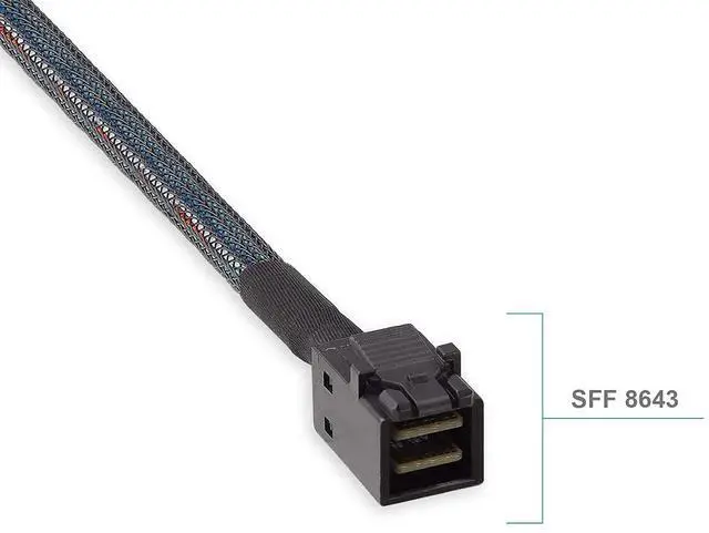 Alt view image 4 of 5 - SFF-8643 Mini SAS HD to SFF-8639 U.2 Internal NVMe SSD Hot-Swap Cable, PCIe 4.0 x4 85 Ohm with 15-Pin Power, Compatible with Enterprise Servers/Storage, 1m/3.3ft