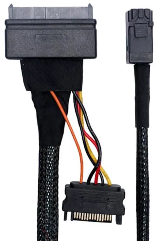 Alt view image 4 of 5 - MiniSAS-HD to U.2 NVMe SSD SFF-8643 to SFF-8639 Cable,75CM