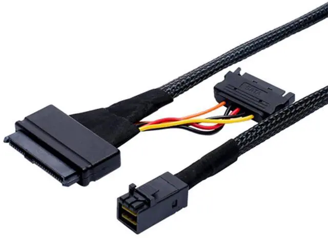 Main image of MiniSAS-HD to U.2 NVMe SSD SFF-8643 to SFF-8639 Cable,75CM