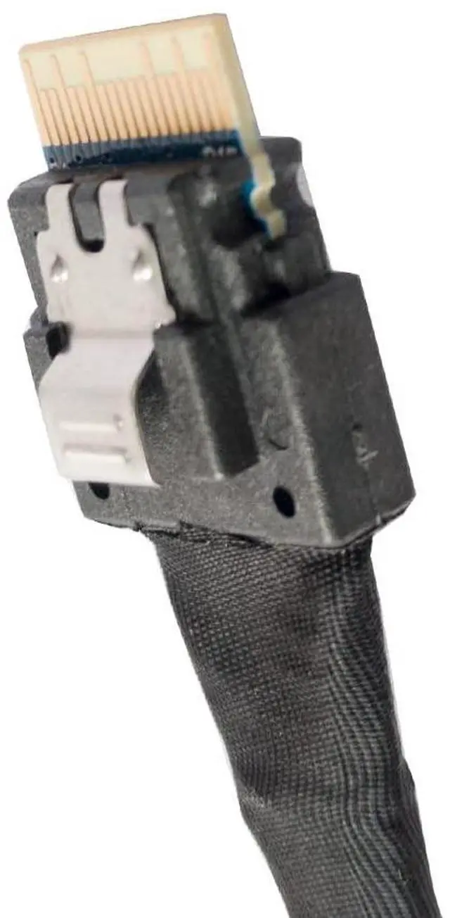 Alt view image 3 of 5 - SlimSAS 4X to MiniSAS HD SFF-8654 38pin to SFF-8643 36pin Cable 80CM,Support PCIe Gen4.0 and SAS3.0 protocols